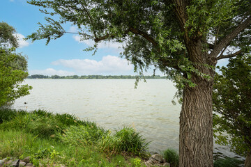 Lower lake on the Mincio river in Mantua, Italy