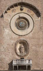 Fototapeta na wymiar The Clock tower in Mantua, Italy