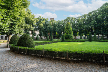 Fototapeta premium gardens of Piazza Lega Lombarda in Mantua, Italy