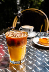 iced coffee with orange juice