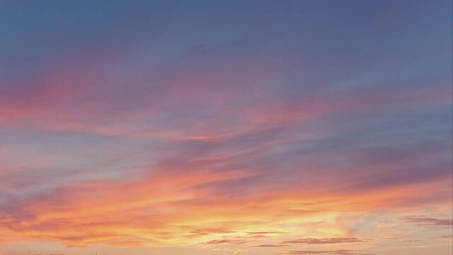 Beautiful clouds with light during sunset time nature background Time Lapse footage, red orange blue sunset sky cloud 4k footage.