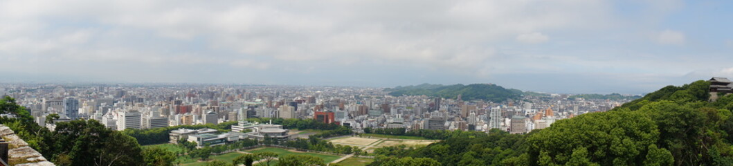 Panoramic VIew, Cityscape of Matsuyama City in Ehime, Japan - 日本 愛媛県 松山市 街並み...