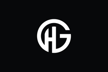 GH logo letter design on luxury background. HG logo monogram initials letter concept. GH icon logo design. HG elegant and Professional letter icon design on black background. H G GH HG