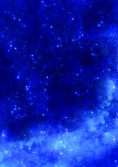 Illustration of blue starry sky