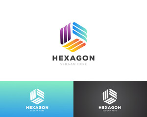 hexagon logo creative design template sign symbol