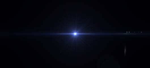 Natural, Sun flare on the black background