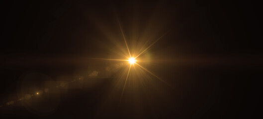 Natural, Sun flare on the black background