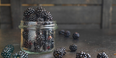 blackberry juicy sweet berries ripe harvest vitamins food organic products meal snack copy space...