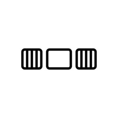 Black line icon for spaces
