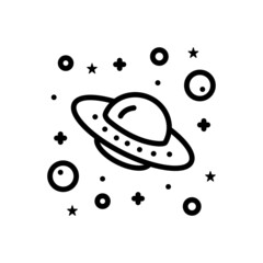 Black line icon for spaces