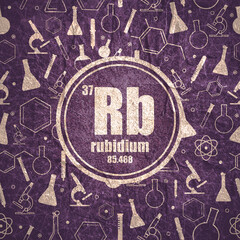 Rubidium chemical element. Stone material grunge texture