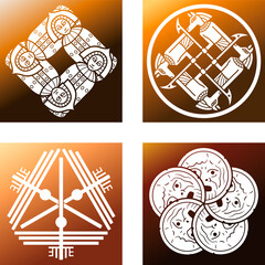 家紋風アイコン　世界の昔のもの　日本の紋章