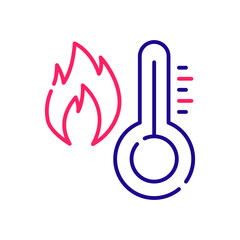 temperature vector 2 colours icon style illustration. EPS 10 file