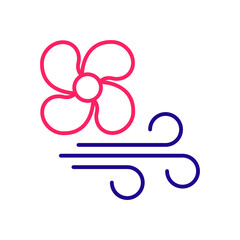 Air flow vector 2 colours icon style illustration. EPS 10 file