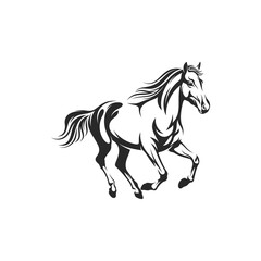 Horse vector illustration with black colour design