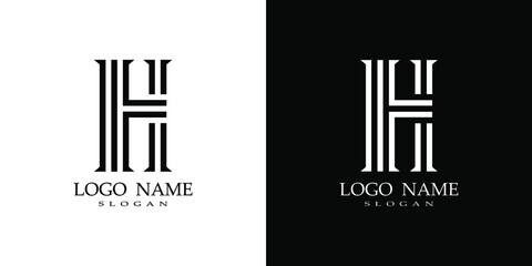 
black and white letter H logo