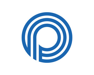 P Letter circle logo icon design template