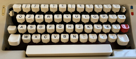 Close up of old italian typewriter keyboard
