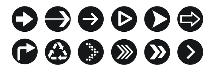 arrow direction symbols of twelve different shapes