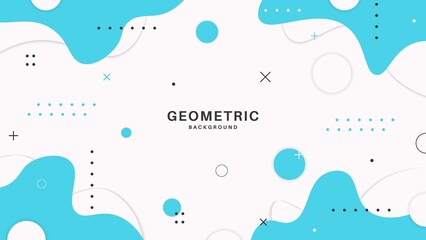 Abstract Geometric Wave White Blue Background Design. Can Be Used For Banner, Motion, Frame Or Poster.