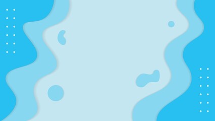 Abstract Blue Wave Papercut Style Background. Can Be Used For Banner, Motion, Poster Or Presentation.