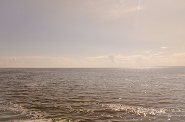 sky and sea at sunset or sunrise A feeling of calmness and warmth of relaxation.