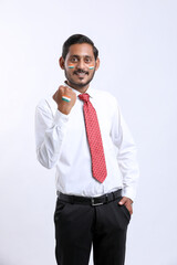Young indian man celebrating indian republic day or independence day