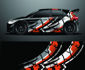 Rally car decal graphic wrap vector, abstract background