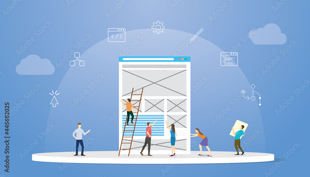 Poster ux user experience design concept with modern flat style