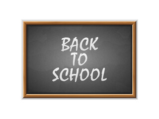 Back to school written on a blackboard