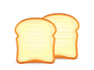 Bread toasts with butter