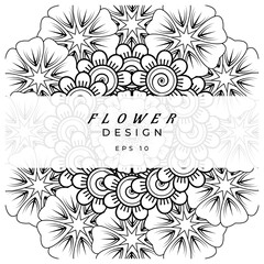 mehndi flower decorative ornament in ethnic oriental style. doodle ornament. outline hand draw.