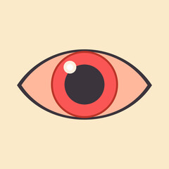 Eye. All-seeing eye. Print for T-shirts, decorative pillows, pink design. Vector graphics.