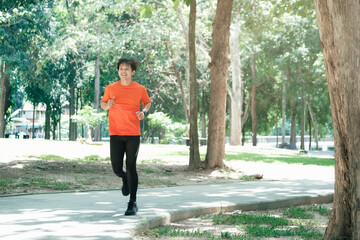 Athletic young man running