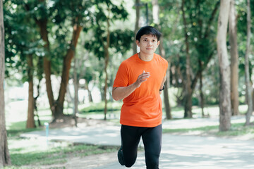 Athletic young man running