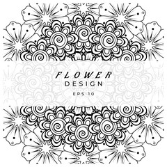 mehndi flower decorative ornament in ethnic oriental style. doodle ornament. outline hand draw.