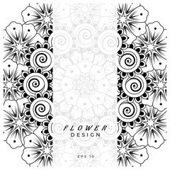 mehndi flower decorative ornament in ethnic oriental style. doodle ornament. outline hand draw.