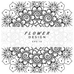 mehndi flower decorative ornament in ethnic oriental style. doodle ornament. outline hand draw.