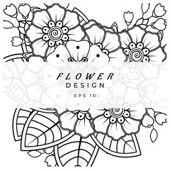 mehndi flower decorative ornament in ethnic oriental style. doodle ornament. outline hand draw.