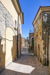 An alley between the houses of Torrecuso, an old town in the province of Benevento, Italy