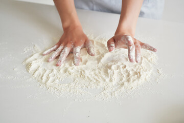 woman baker flour professional job cooking