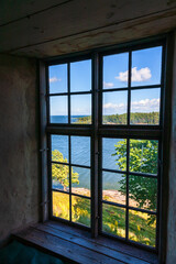 View through a window in a castle
