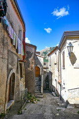 An alley between the houses of Torrecuso, an old town in the province of Benevento, Italy