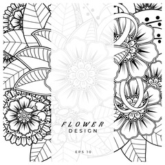 mehndi flower decorative ornament in ethnic oriental style. doodle ornament. outline hand draw.