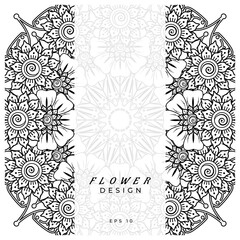 mehndi flower decorative ornament in ethnic oriental style. doodle ornament. outline hand draw.