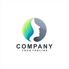 beauty color gradient logo design
