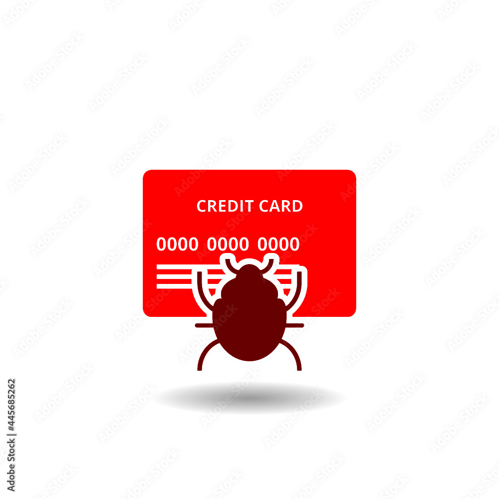 Poster system bug in credit card icon with shadow