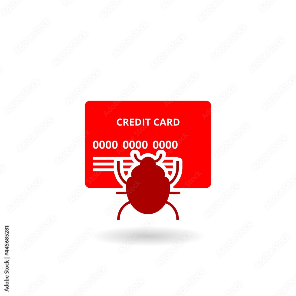 Poster system bug in credit card icon with shadow