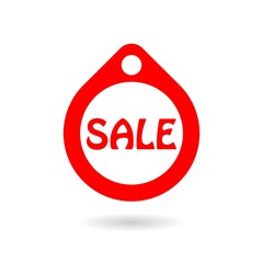 Sale tag icon with shadow