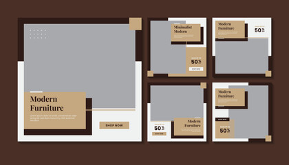 Minimalist modern furniture social media post template